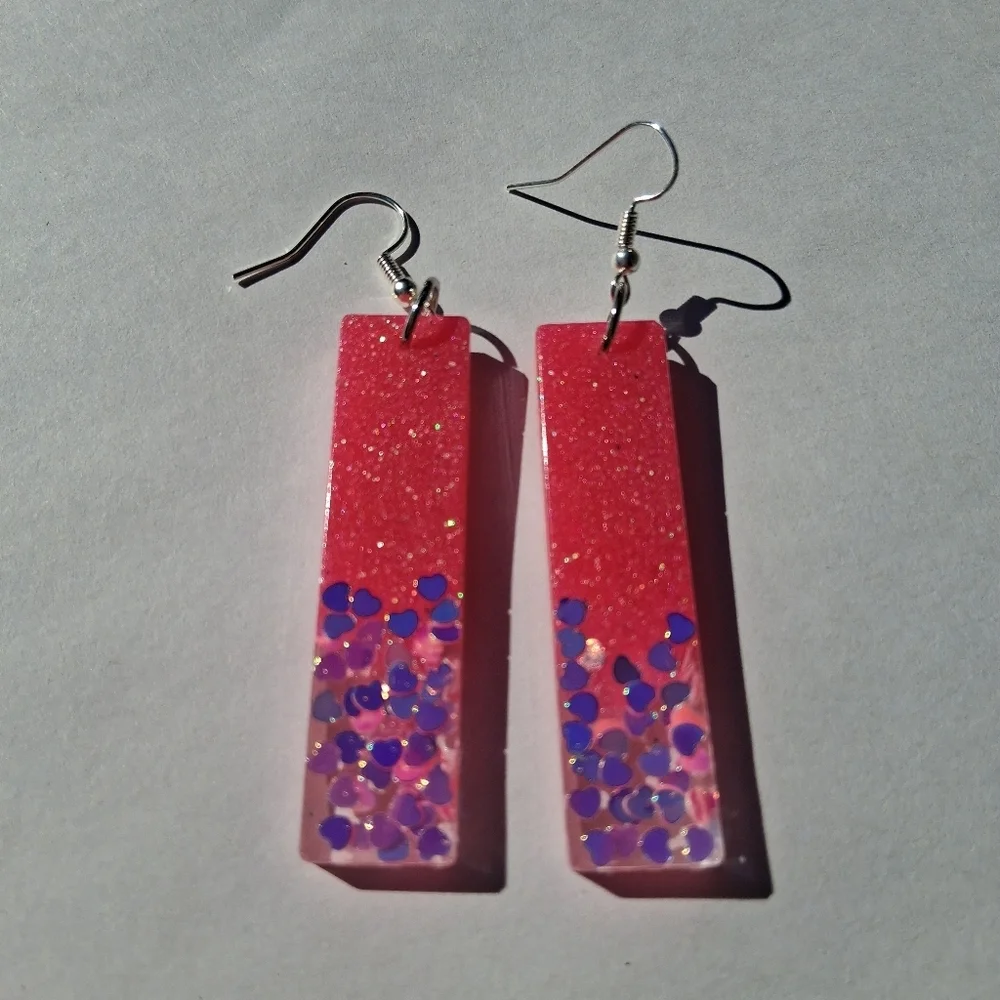 Hand Crafted Pink Dangle Earrings